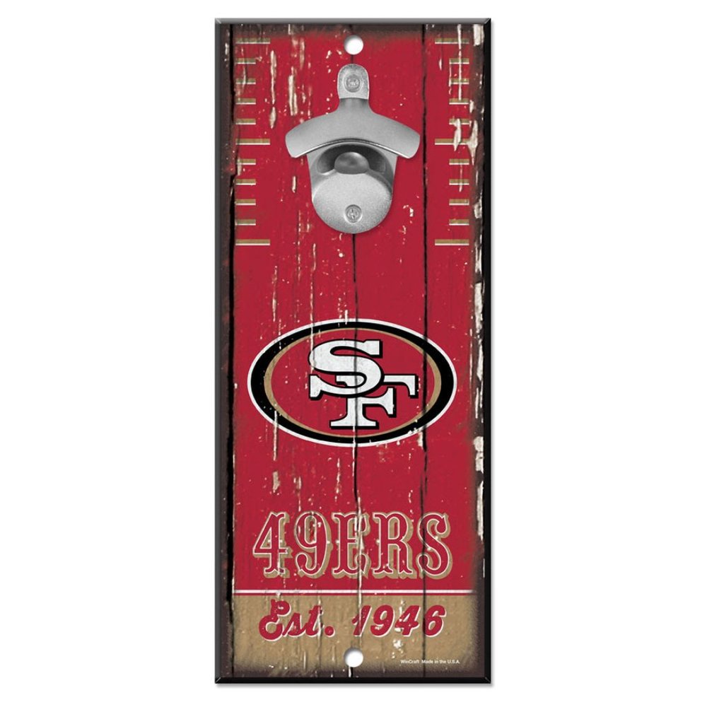 NFL San Francisco 49ers Bottle Opener Wood Sign - Picture 1 of 2
